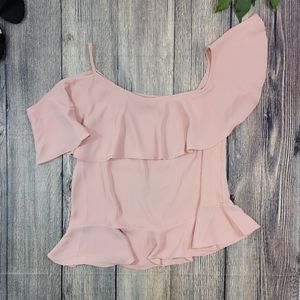 Jay Godfrey Blush Pink Cold Shoulder Blouse